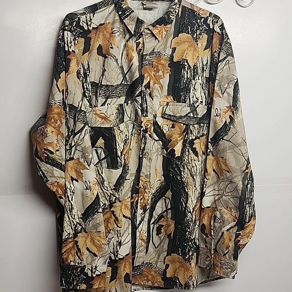 Ideal Gods Country Camoflage Made In USA Camo Outdoor Shirt Jacket Size L